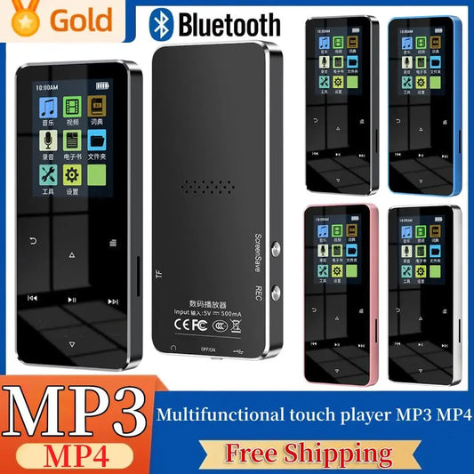 New 1.8 Inch Metal Touch MP3 MP4 Music Player Bluetooth-compatible 5.0 Fm Radio Video Play 8/32/64GB E-book Hifi Player Walkman Peaceful Pleasures Health and Wellness