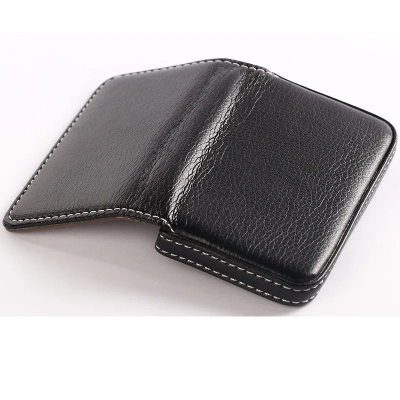 PU Leather Business Card Holder – Magnetic Buckle & Slim Design