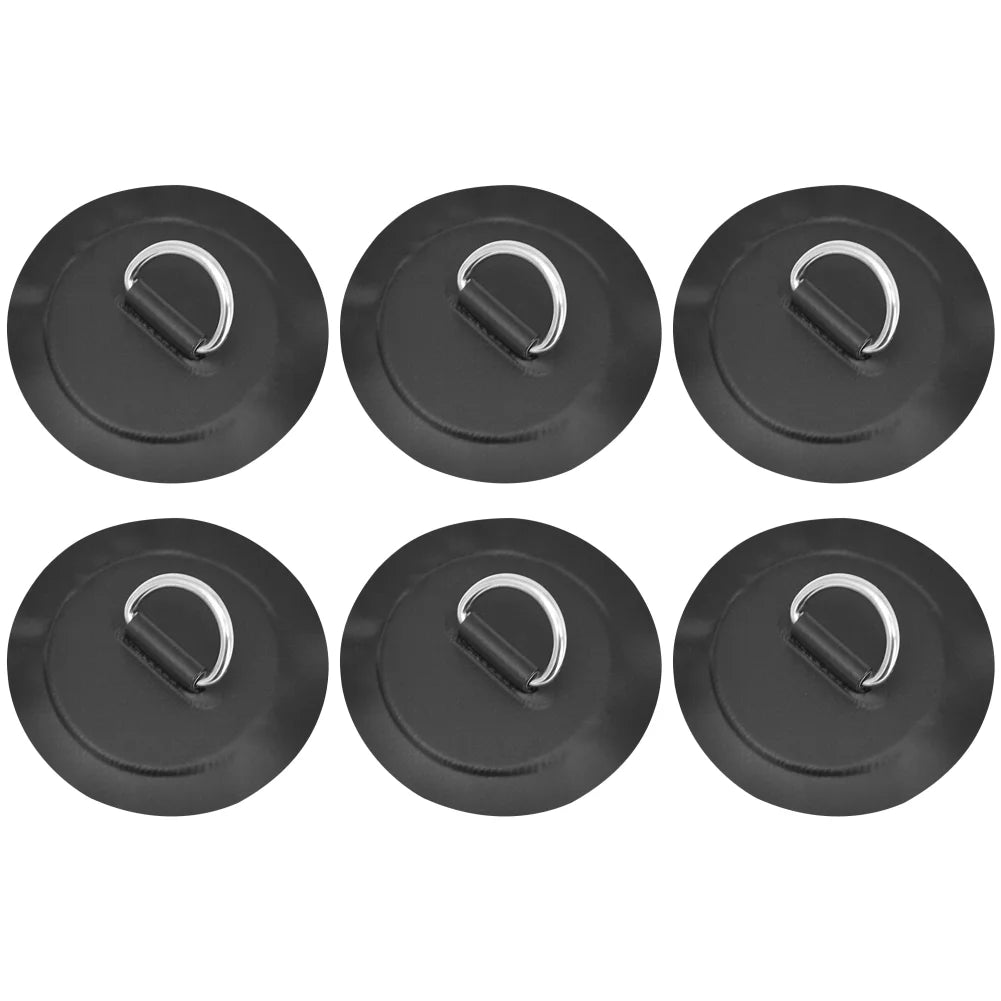 Inflatable Boat D-Ring Patch Stainless Steel PVC Pad Buckle For Kayak Raft Canoe Paddle Board SUP Surfboard Replacement Part Peaceful Pleasures Health and Wellness Black 6PCS