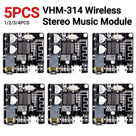 1-5PCS VHM-314 Wireless Stereo Music Module 3.5mm Audio Aux Bluetooth Audio Receiver Board Micro USB 5V Car Audio Decoder Board Peaceful Pleasures Health and Wellness