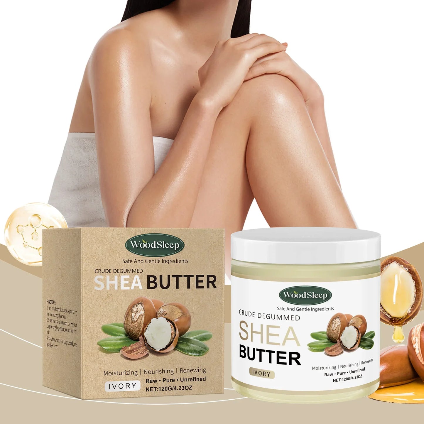 WOODSLEEP Shea Butter Cream – Deep Moisturizing Body Cream 120g