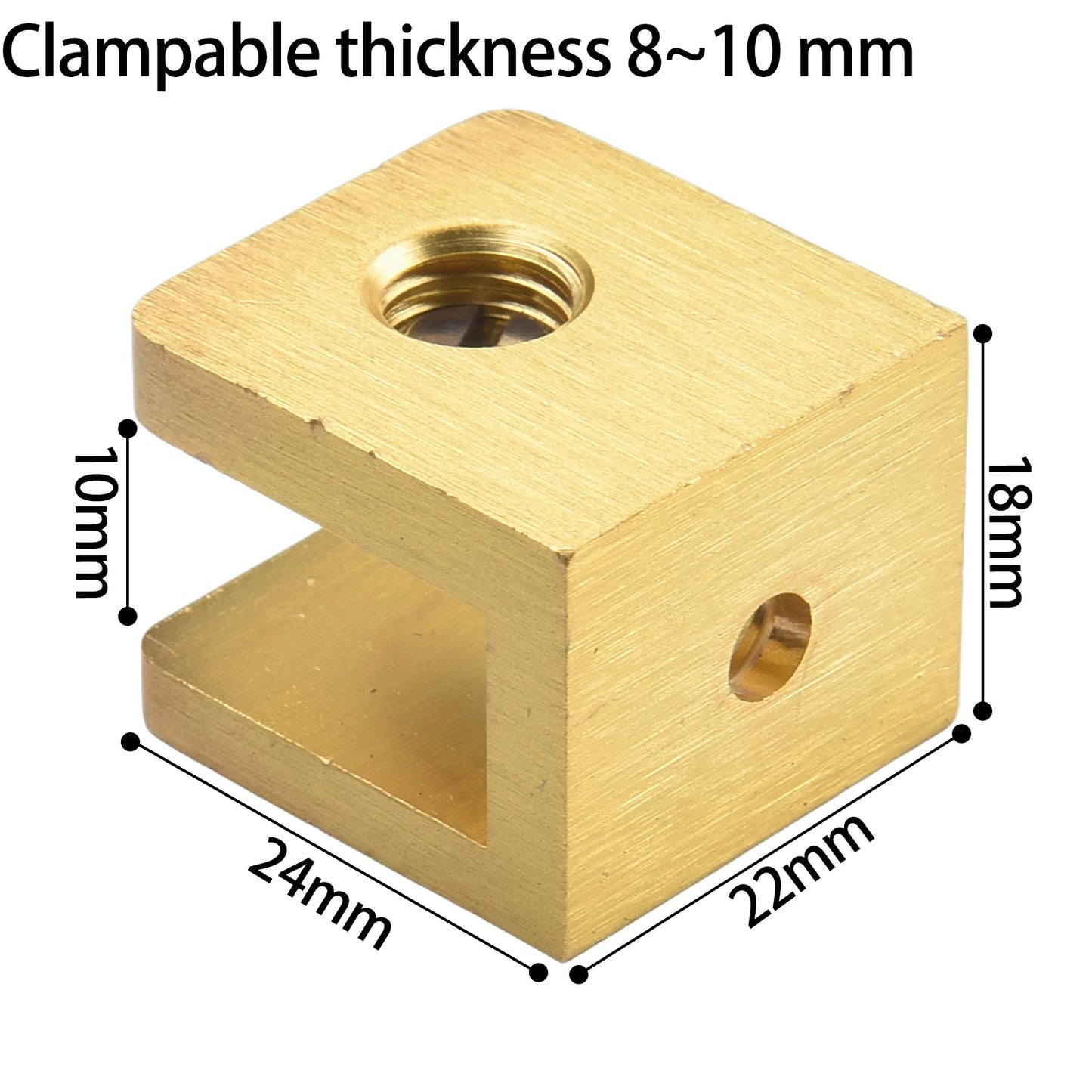 1 X Copper Gold Adjustable Glass Clip Holder Thick Support Bracket