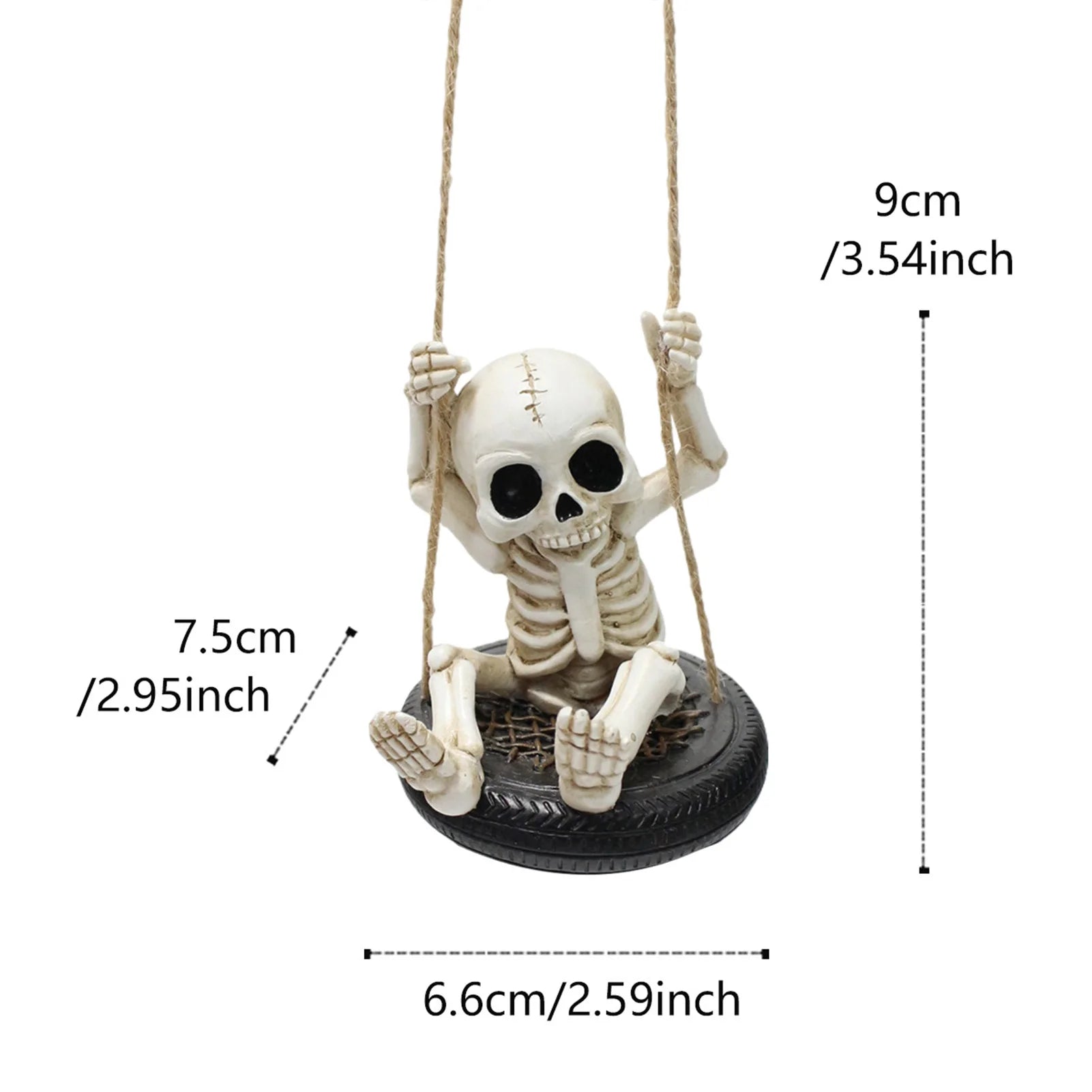 Halloween Skeleton Tire Swin Hollow Big Eyes Punk-Style Garden Ornament for Halloween Festival Gift Peaceful Pleasures Health and Wellness
