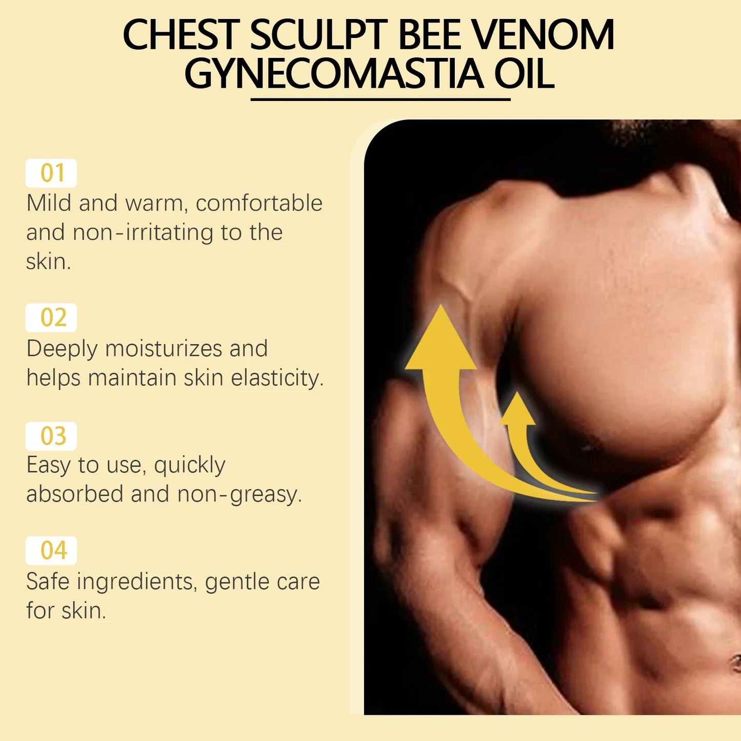 WIYUN Bee Venom Men's Chest Firming & Shaping Massage Oil