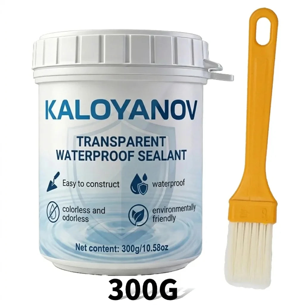 Transparent Waterproof Sealant & Brush – Roof, Bath & Wall