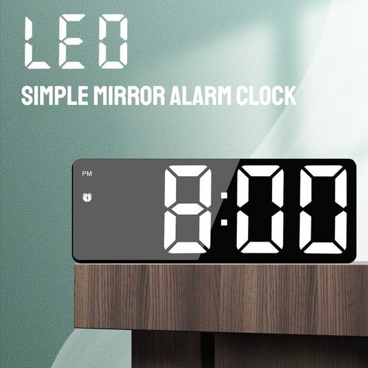 LED Digital Wall Clock | Mirror Display, Dual Alarm & Auto Dim Digital Alarm Clock Peaceful Pleasures Health and Wellness