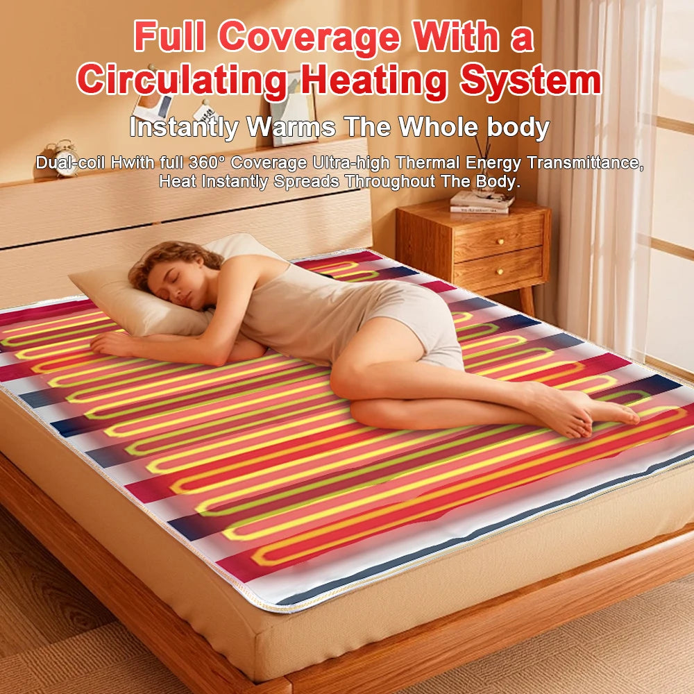 220V Electric Blanket Thicker Heater 70x150cm Thermal Mattres Heated Bed Warmer Electric Blanket Timer Heated Pad for Winter Pad Peaceful Pleasures Health and Wellness