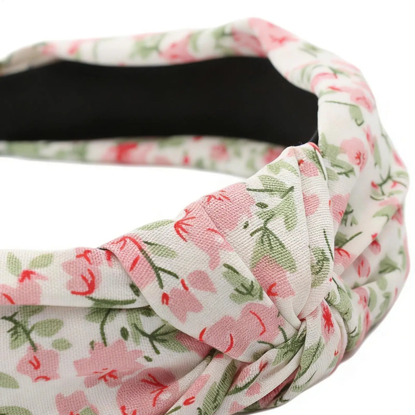 Floral Knotted Headband for Women – Non-Slip Fabric Hair Hoop