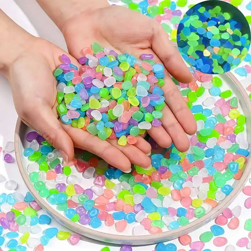 200Pcs Glow in the Dark Pebbles – Garden, Aquarium & Patio