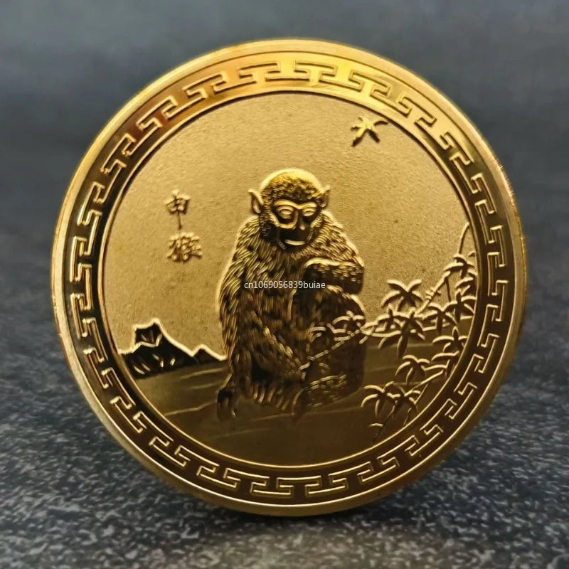 Twelve Zodiac Commemorative Medals Golden Coins Dragon Tiger Rabbit Pig Dog Chicken Monkey Sheep Snake Horse Gifts Peaceful Pleasures Health and Wellness
