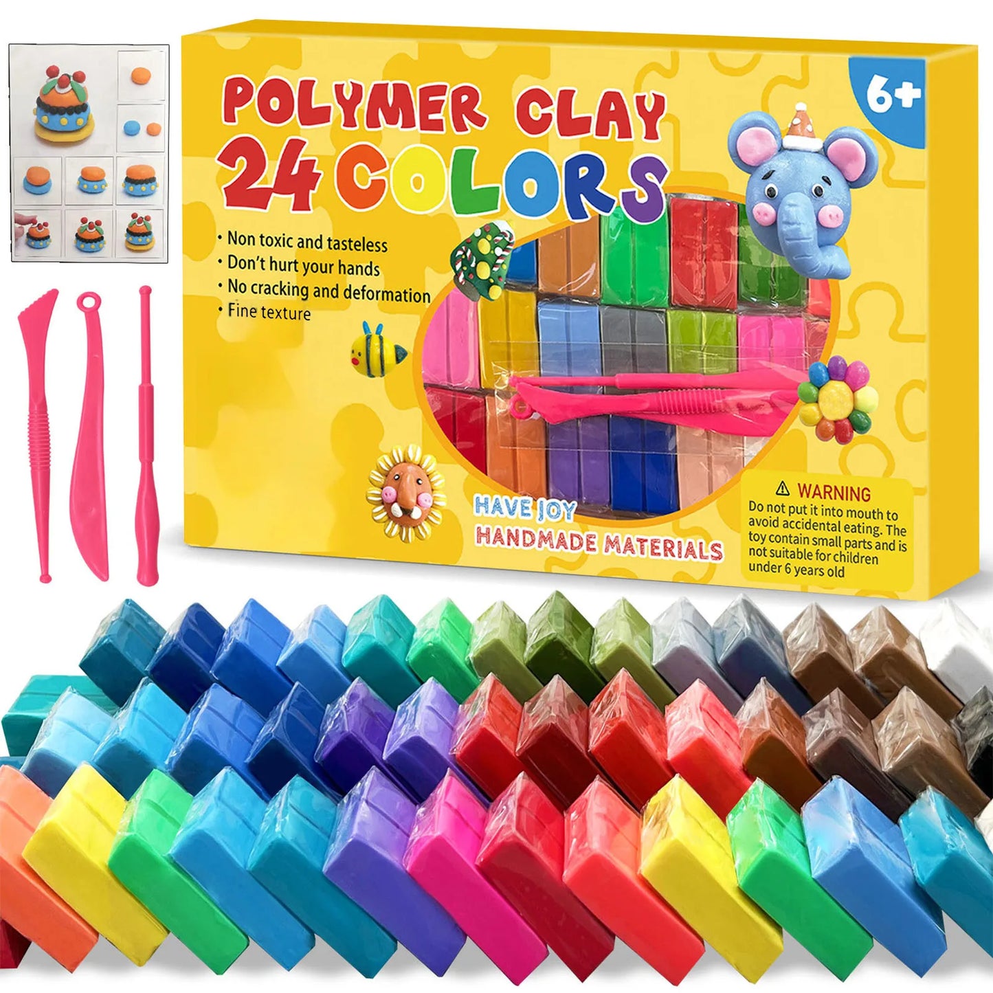Kids Polymer Clay Kit – 48 Colors, Tools & Accessories