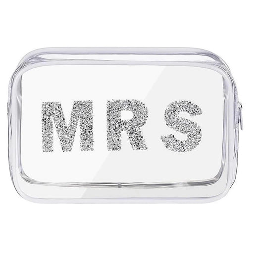 Mrs Clear PVC Makeup Bag | Bride Bachelorette Bridal Gift Bridal Cosmetic Bag Peaceful Pleasures Health and Wellness mrs bag