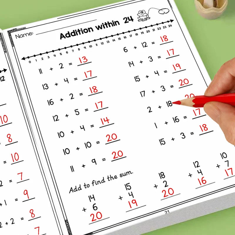 Missing Addends Math Workbook 32 Pages Number Line Addition