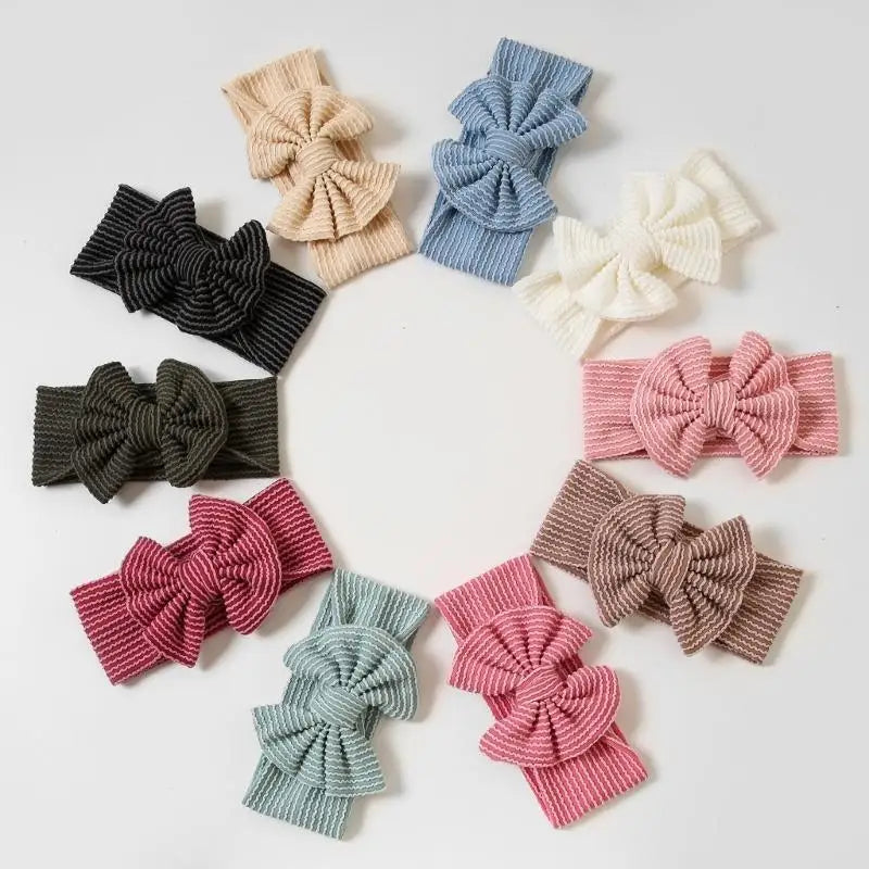 Soft Nylon Baby Bow Headbands – Newborn to Toddler Girls