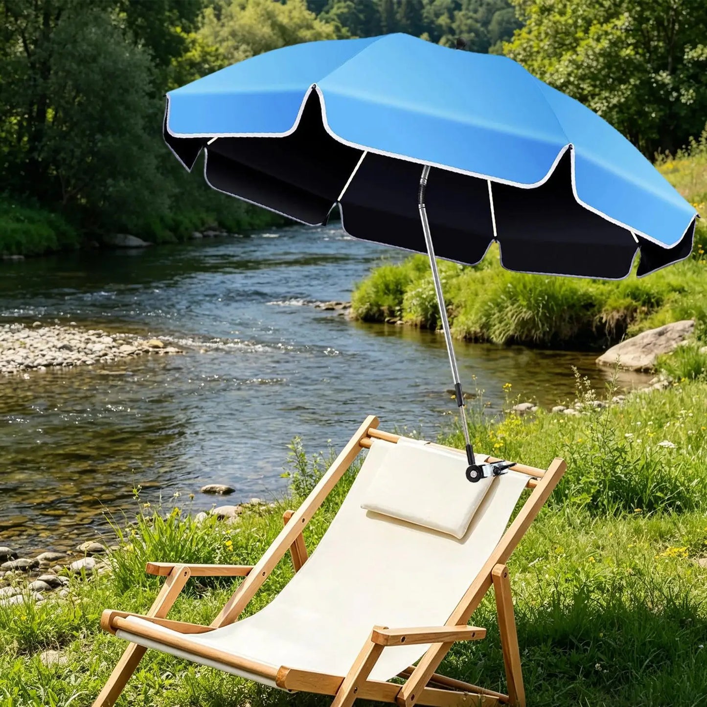 360° Clip-On Chair Umbrella | UV Canopy Beach & Camping