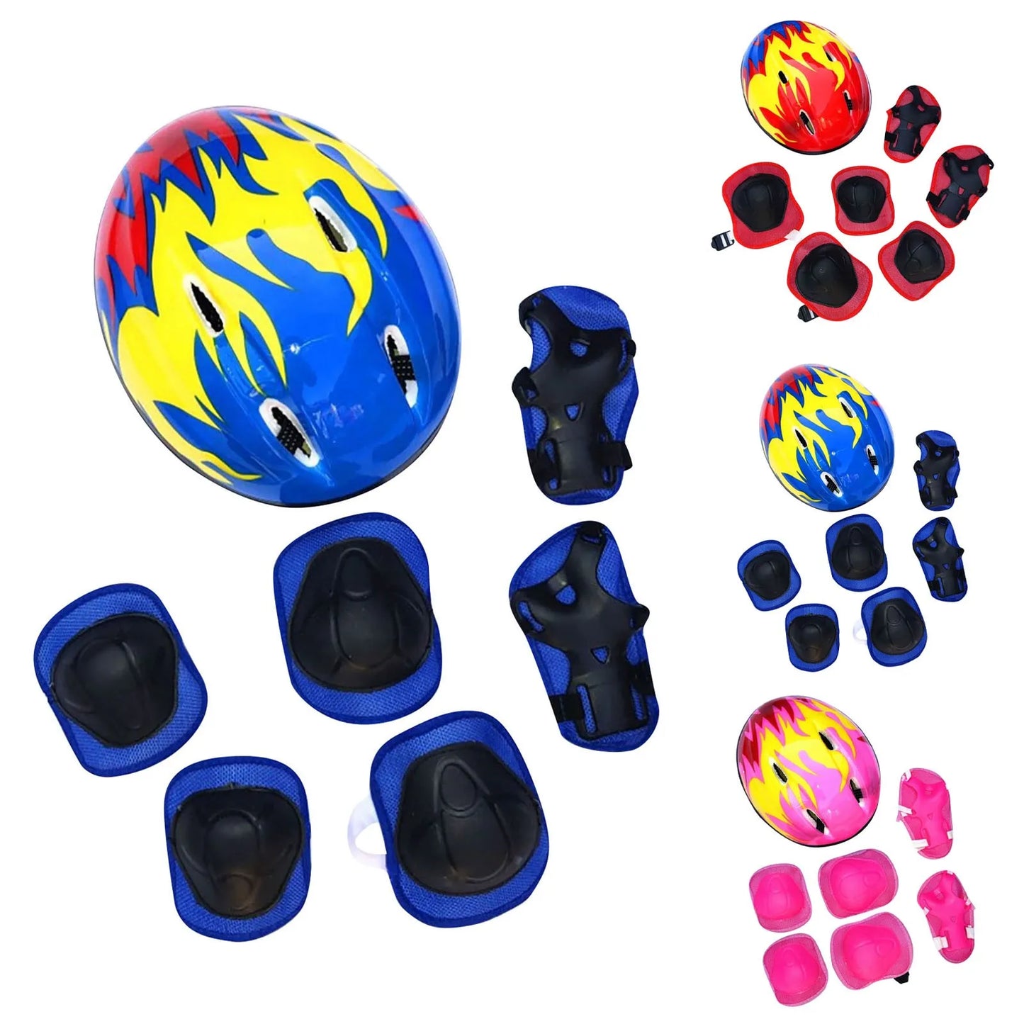 Kids 7-in-1 Safety Gear Set – Helmet, Knee & Elbow Pads