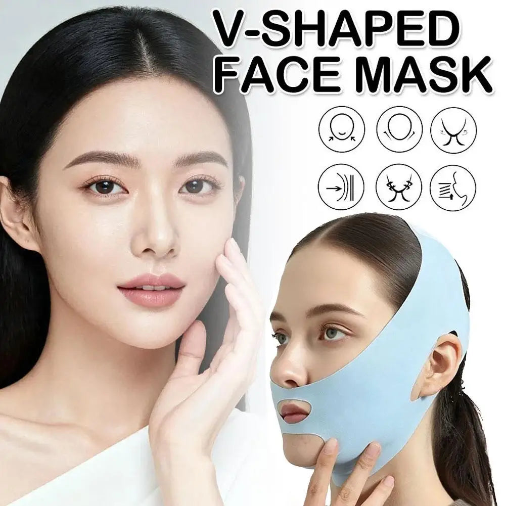 Reusable V Line Lifting Mask Beauty Tool Breathable Adjustable Facial Slimming Strap High Elasticity Double Chin Reducer Peaceful Pleasures Health and Wellness