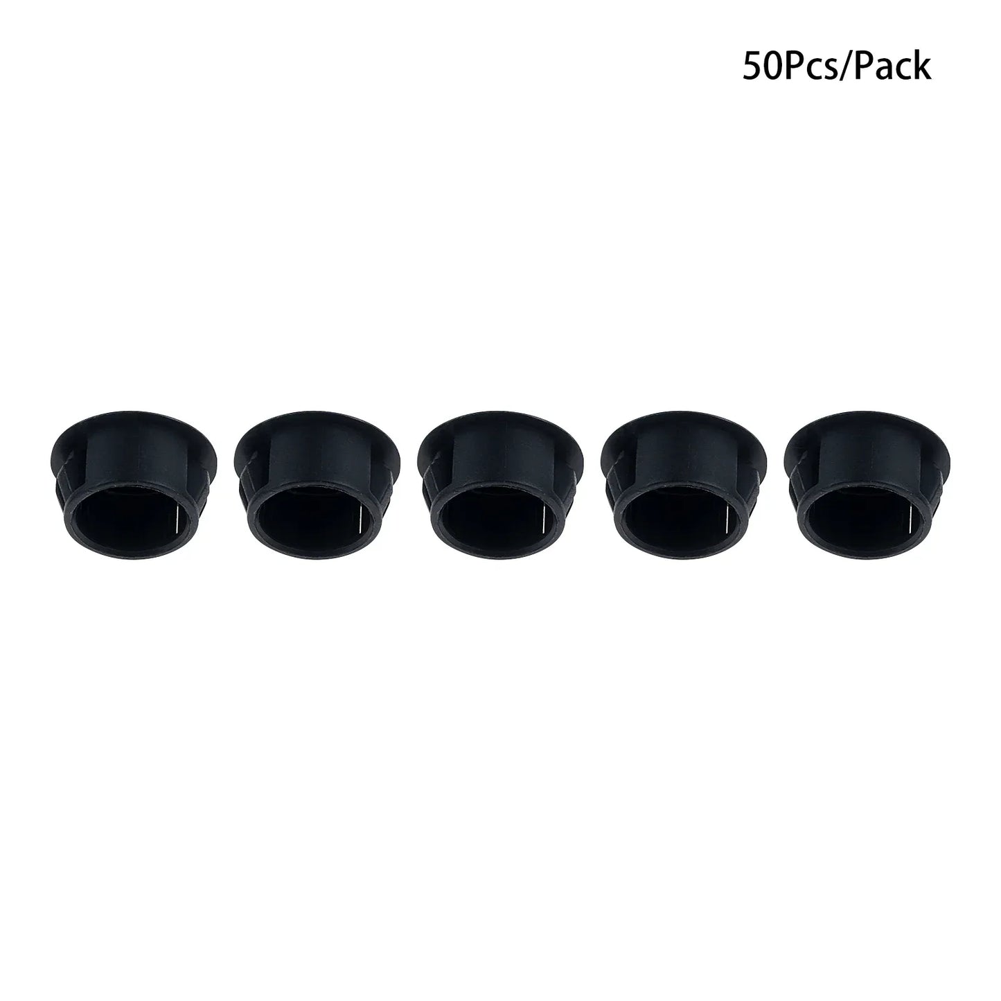 50Pcs Plastic Blanking End Caps Hole Plugs 5mm–32mm Black/White