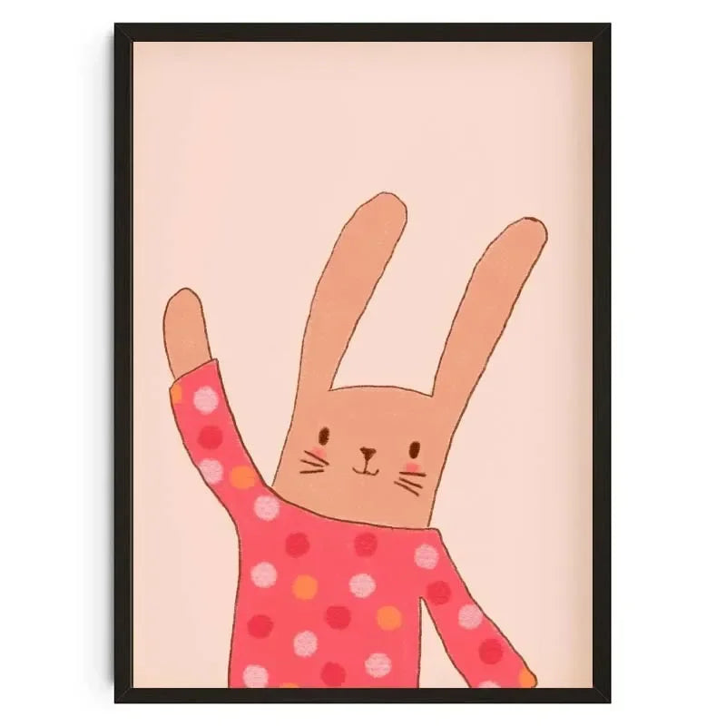 Animals Poster Prints Nordic Floral Bunnies Nursery Cool Bear Goose Wall Art Whimsical Rabbit Print for Kids Room Playroom Decor Peaceful Pleasures Health and Wellness 9 50x70cm Unframed