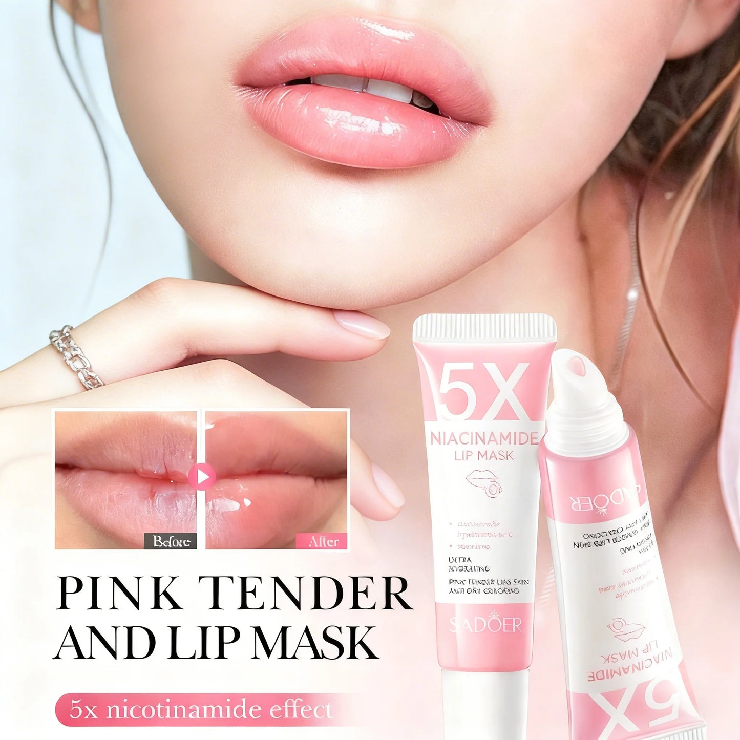 SADOER 5X Niacinamide Lip Mask – Hydrating Exfoliating Balm