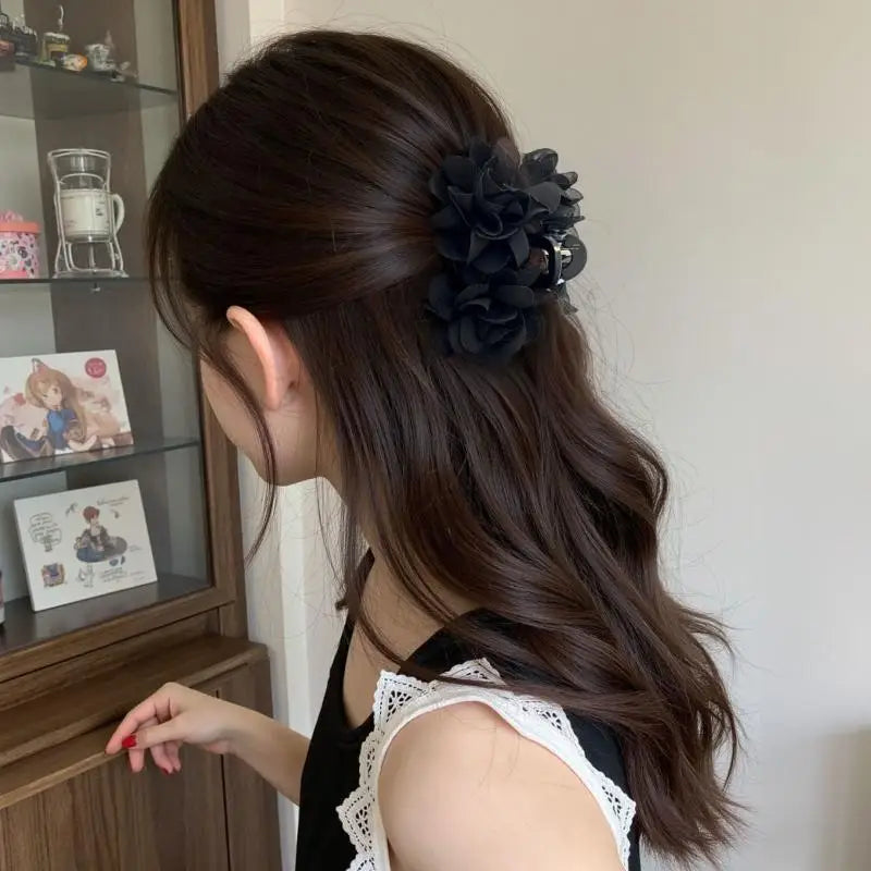 Rose Flower Petal Claw Clip | Elegant Floral Shark Hair Clip