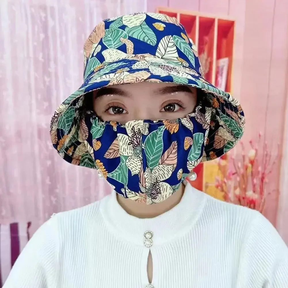 Women's Wide Brim Floral UV Sun Hat – Beach, Garden & Cycling