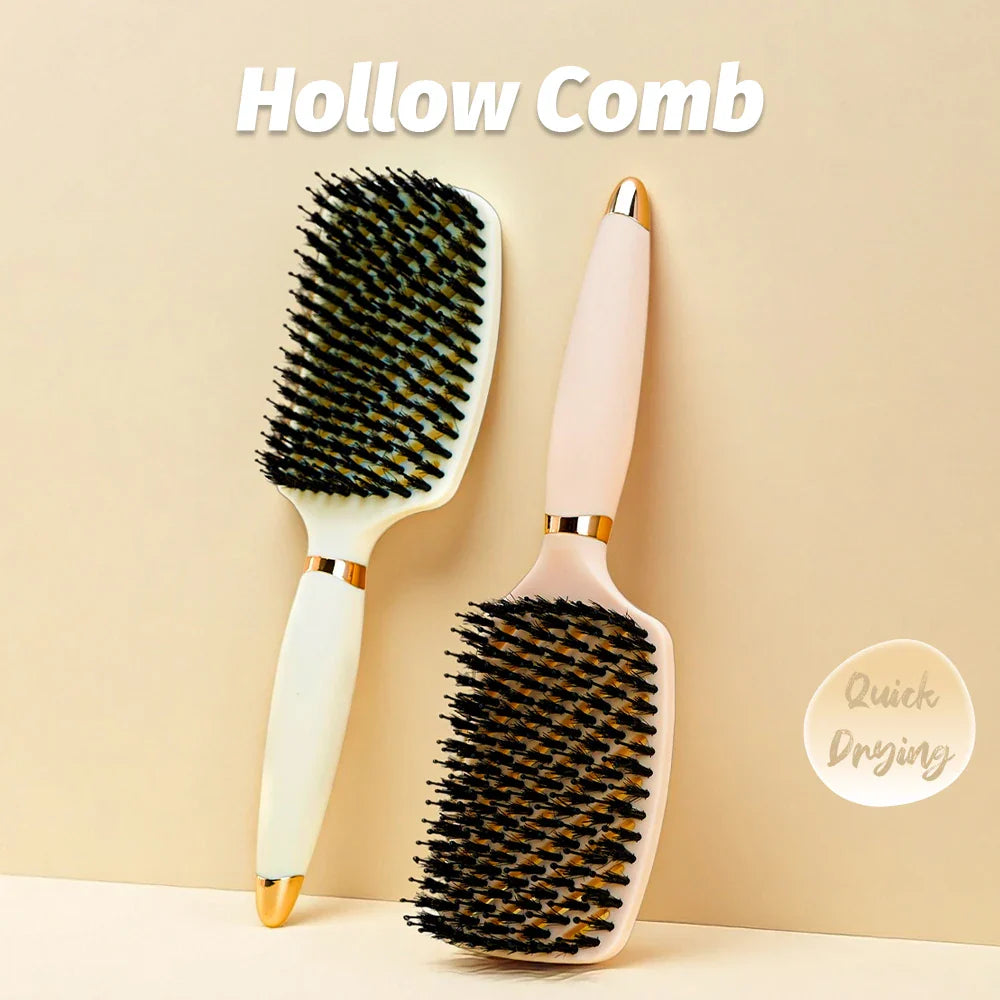 Hog Bristle Anti-Static Air Cushion Comb – Wet & Dry Hair