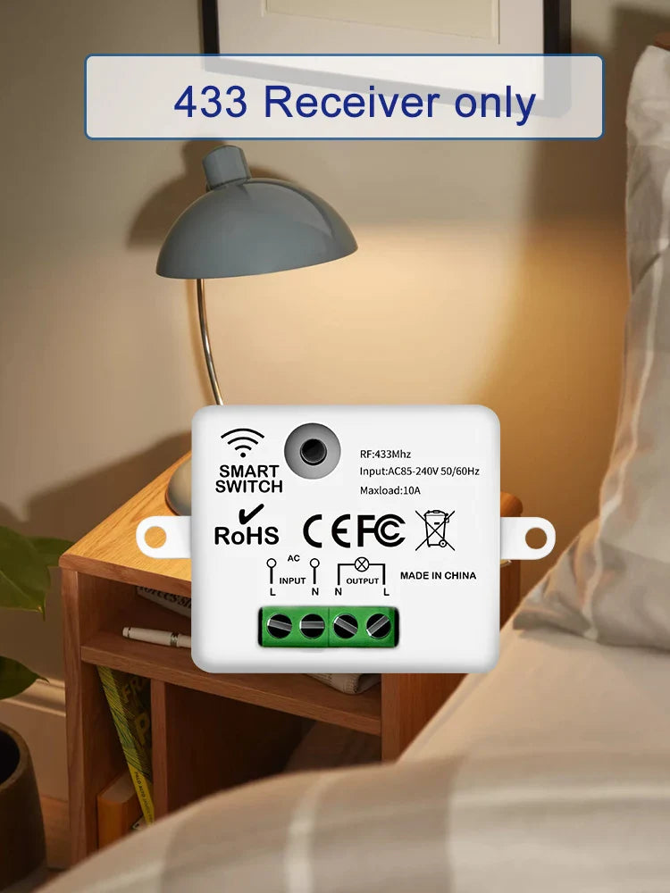 433MHz Wireless Remote Light Switch 10A Relay Controller