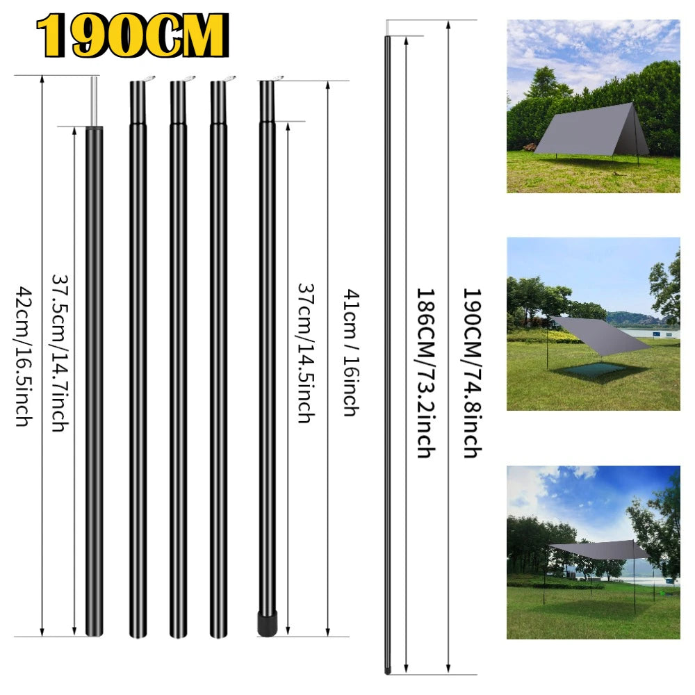 Adjustable Steel Tent Poles for Camping, Tarp & Awning 200cm