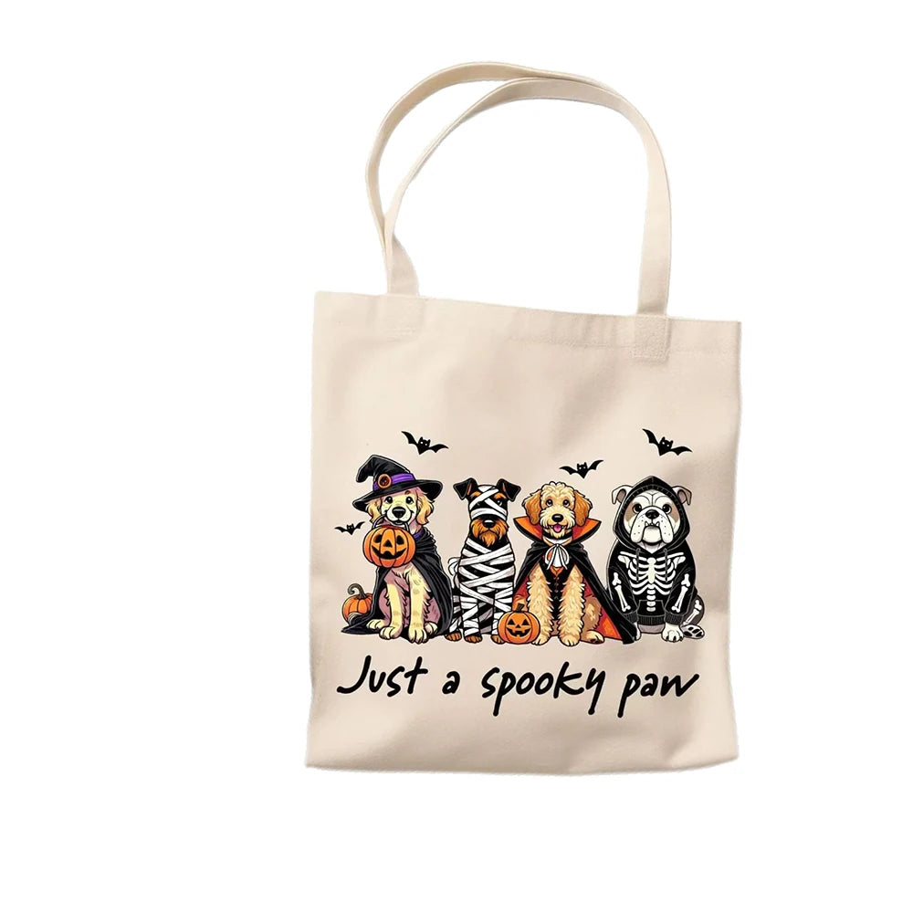 Halloween Dog Canvas Tote Bag | Just A Spooky Paw Gift