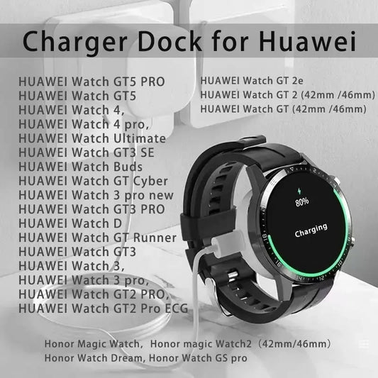 Charger Base For Huawei Watch GT5 GT4 GT3, GT2 Pro, GT 2E Cyber Runner 2022, 4 3 Pro D Ultimate Buds Honor Magic 2 Dream GS Pro Peaceful Pleasures Health and Wellness