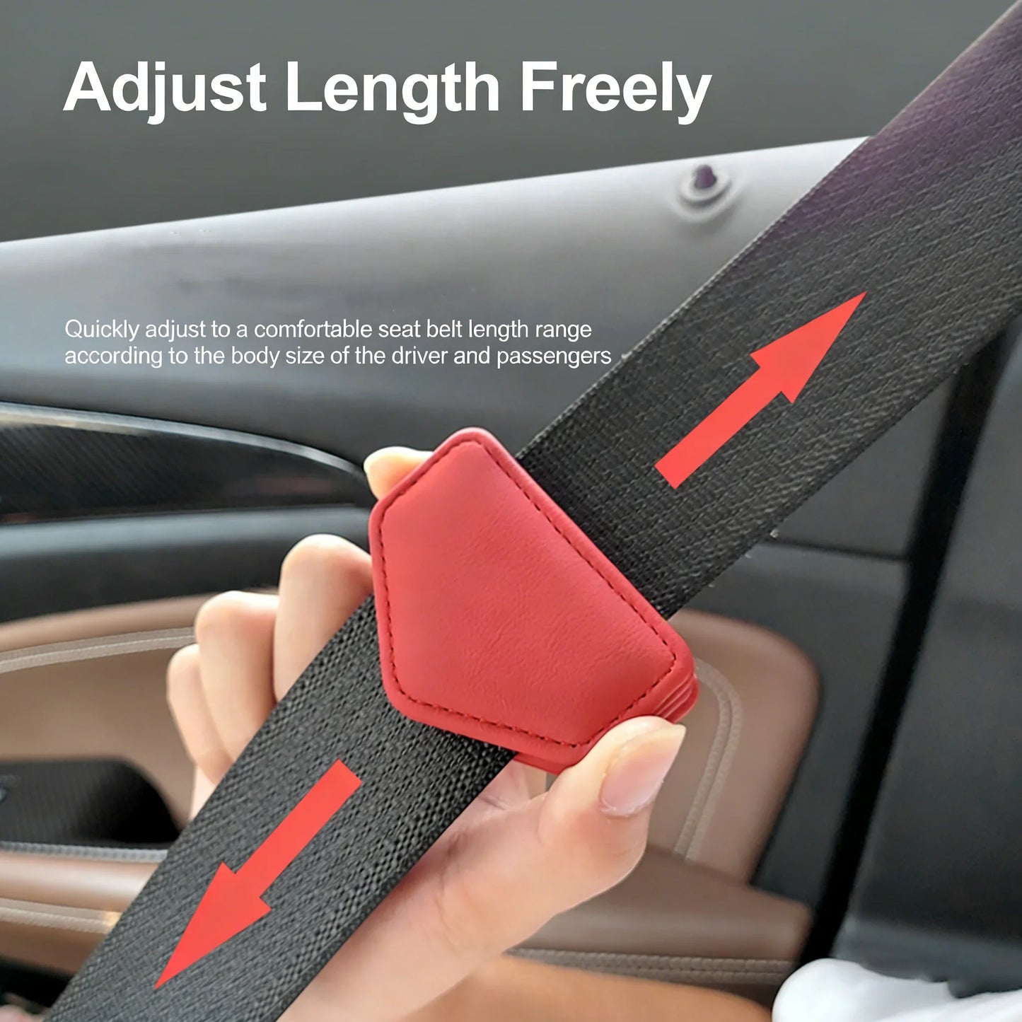 Magnetic PU Leather Seat Belt Clip Adjuster | Universal Fit