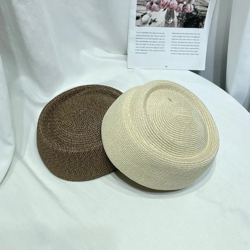 Women's Straw Beret Sun Hat | French Fedora Spring Summer Cap
