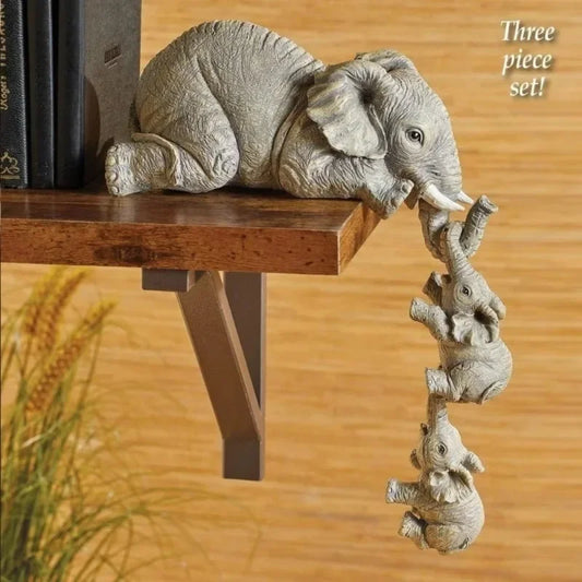 Cute Elephant Hug Baby Doll Resin Handicraft Decoration Home Decor Peaceful Pleasures Health and Wellness