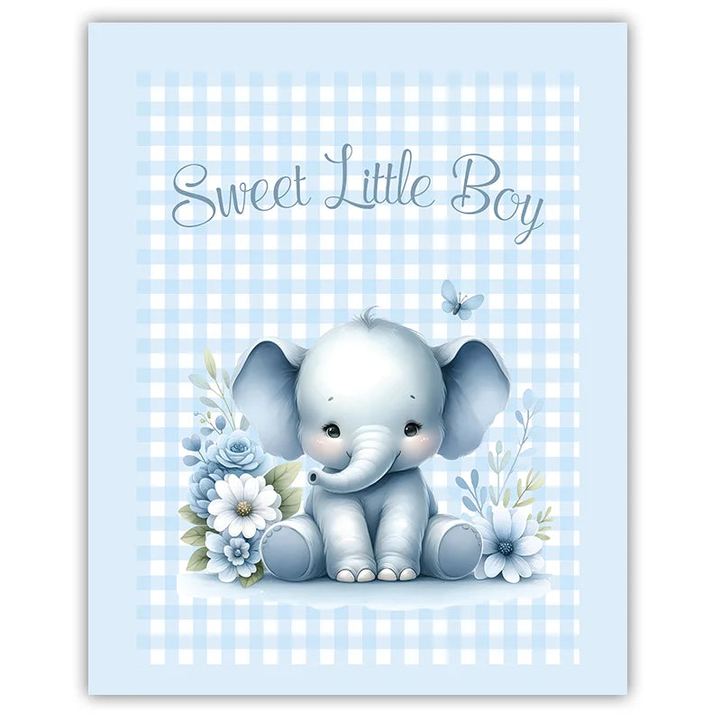 Elephant Hot Air Balloon Nursery Canvas Wall Art | Kids Decor Nursery Canvas Print Peaceful Pleasures Health and Wellness 02 40x60cm No Frame China Mainland