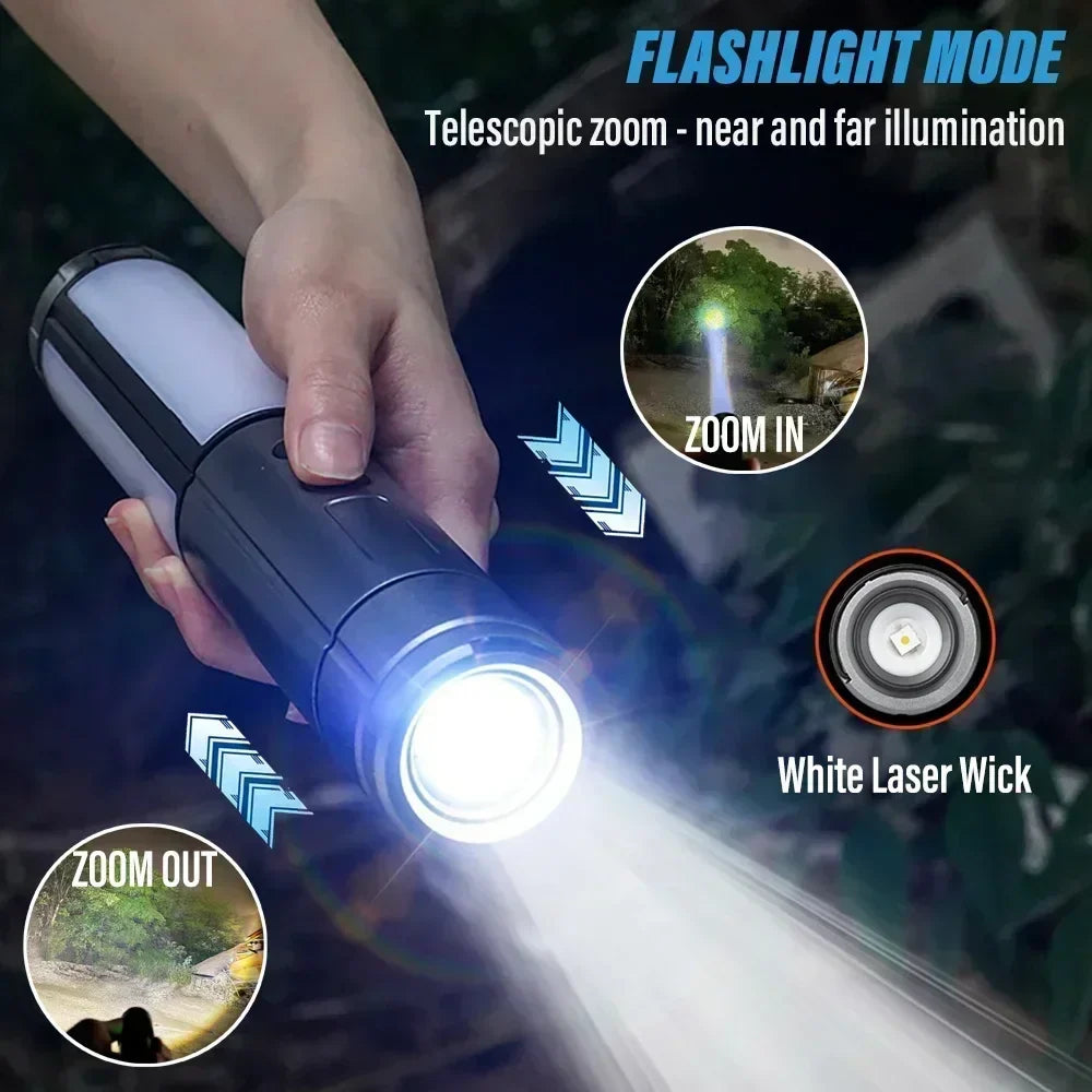 2-in-1 LED Camping Lantern & Zoom Flashlight | Rechargeable
