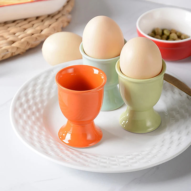 Ceramic Egg Cup Holder Candy Color – Breakfast Serving Cup