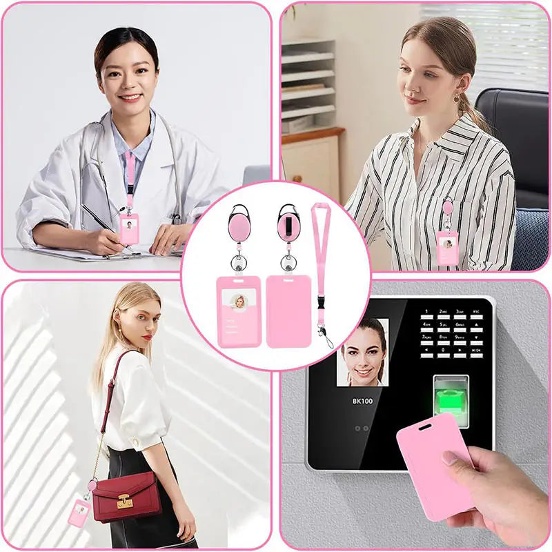 Retractable Badge Holder Reel Clip Work ID Card Holder Keychain Style Easy Pull Badge Reel for Lanyard Key Card Accessories Peaceful Pleasures Health and Wellness