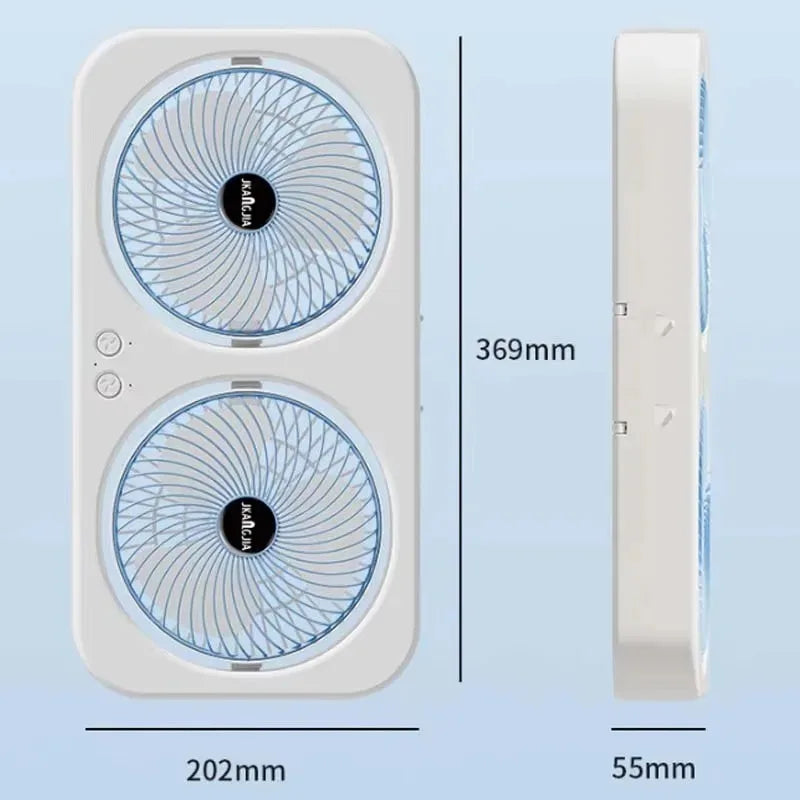 Dual Head USB Desk Fan – 3-Speed Quiet Wall Mount Cooling Fan