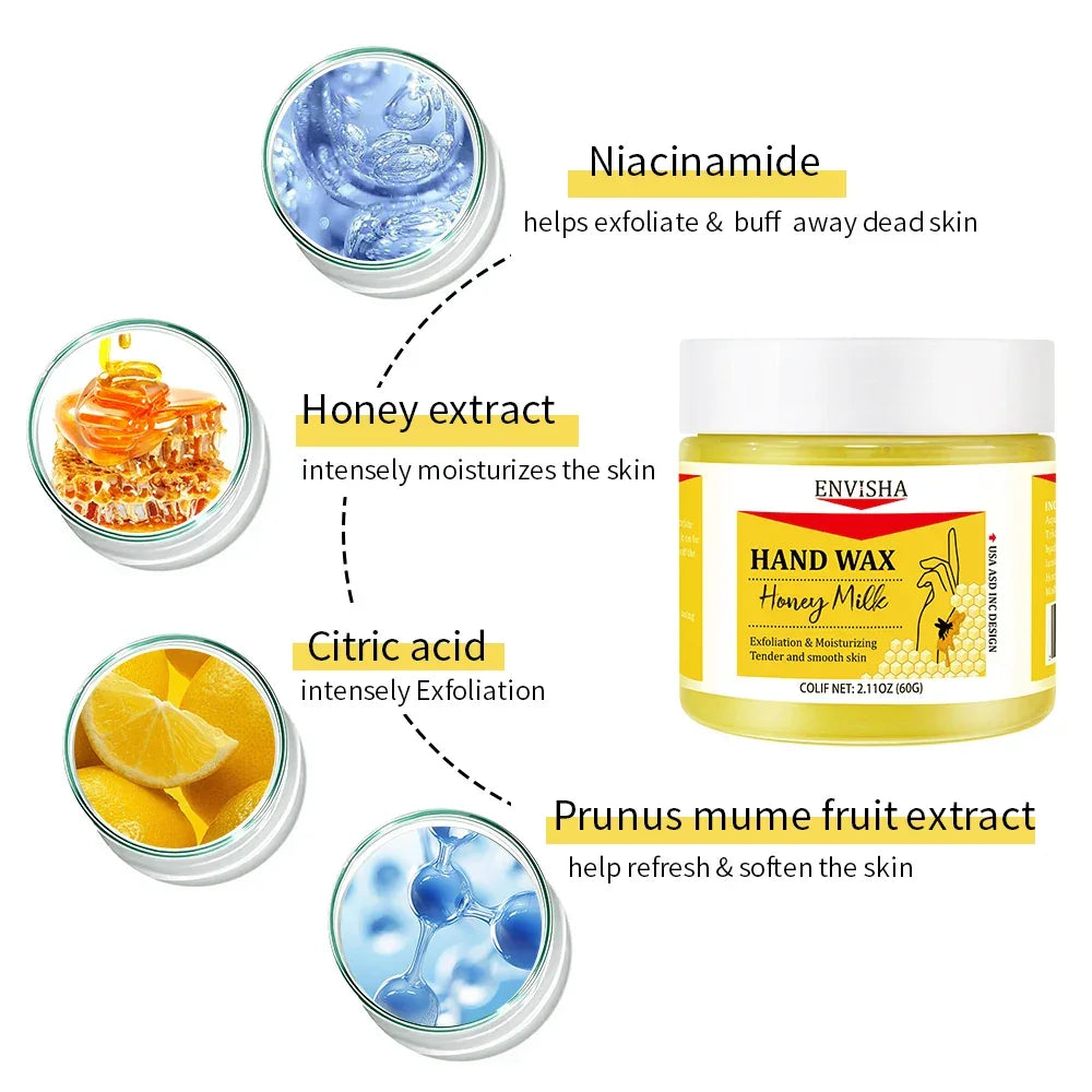 ENVISHA Exfoliating Hand Wax Mask – Sakura & Honey (60g) Hand Mask ENVISHA