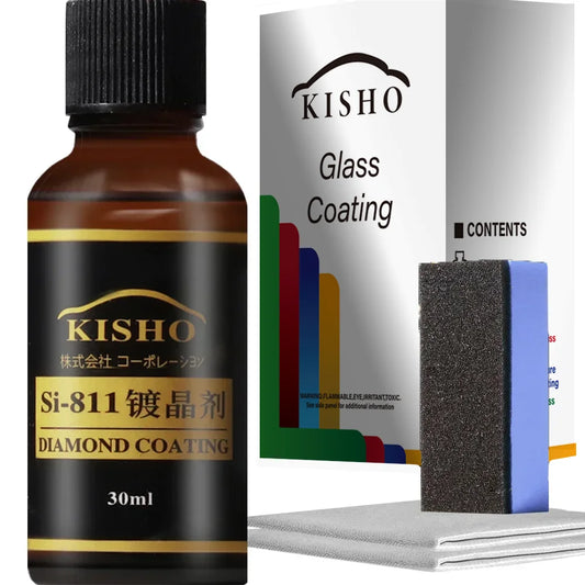SI-811 KISHO Car Liquid Ceramic Coat Hydrophobic Glass Coating Paint Care Anti-scratch Glasscoat Car Polish Peaceful Pleasures Health and Wellness 30ml set