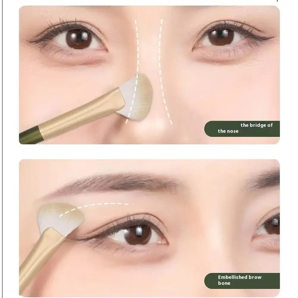 Flat Angled Half Fan-shape Nose Shadow Brushes Professional Soft Eyeshadow Nose Contouring Makeup Brushes Beauty Cosmetics Tools Peaceful Pleasures Health and Wellness