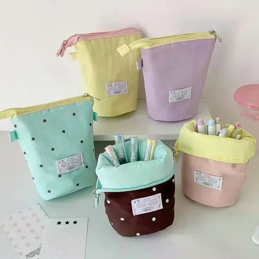 Polka Dot Pencil Case – Portable Large Capacity Pen Organizer Pencil Case Oasis Select