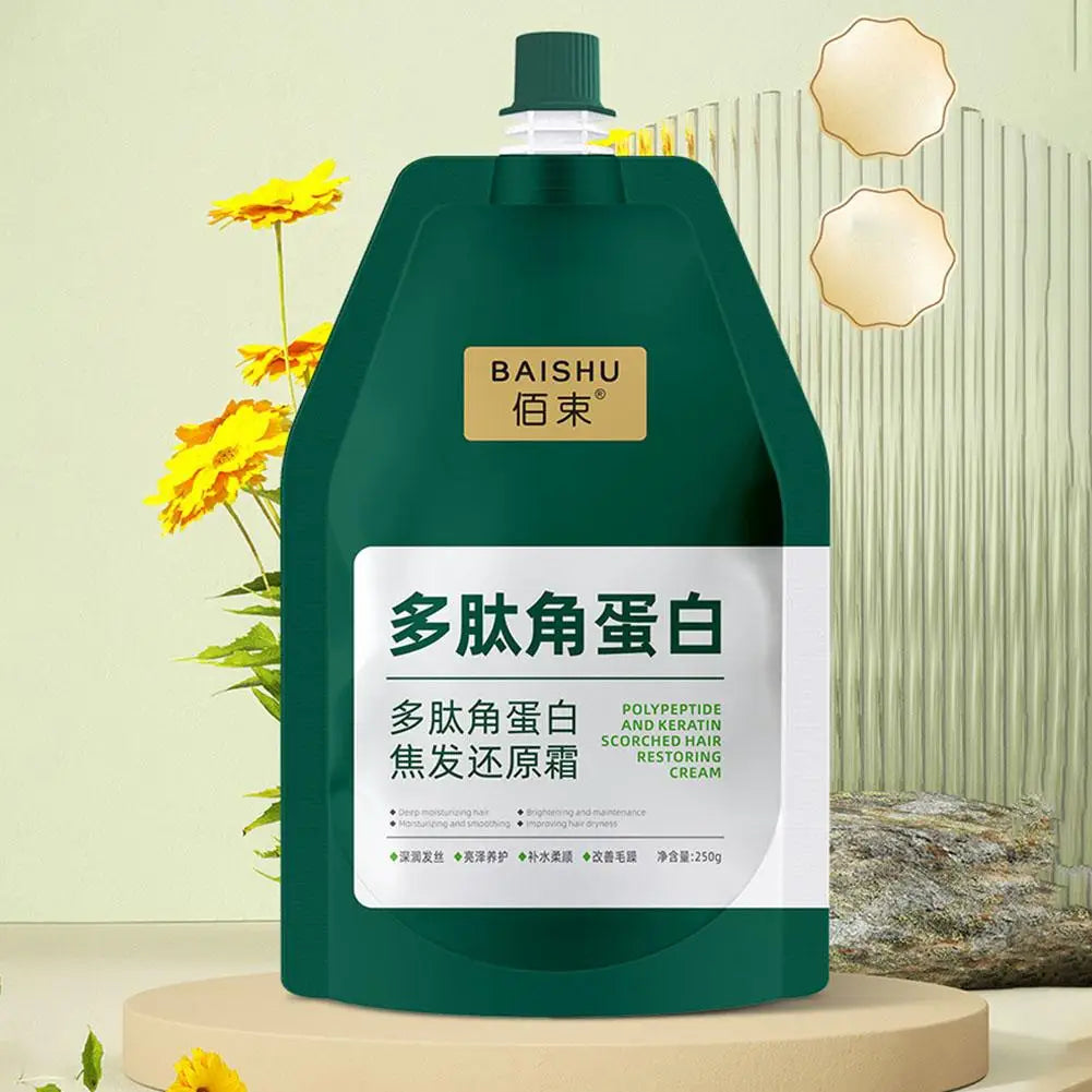 Polypeptide Keratin Hair repairing cream Scorched Hair Restoring Cream Conditioner Mask Hair Dryness Hair Smoothing Peaceful Pleasures Health and Wellness