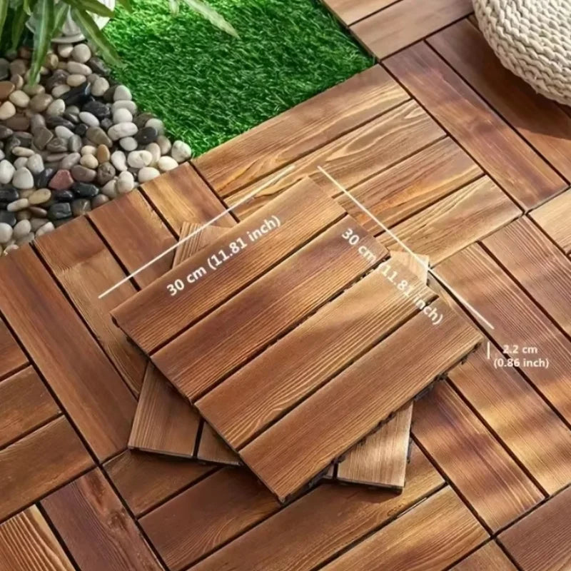 Solid Wood Flooring Balcony Bathroom Courtyard DIY Garden Terrace Outdoor Splicing Flooring Waterproof And Anti Slip Floor Mat Peaceful Pleasures Health and Wellness