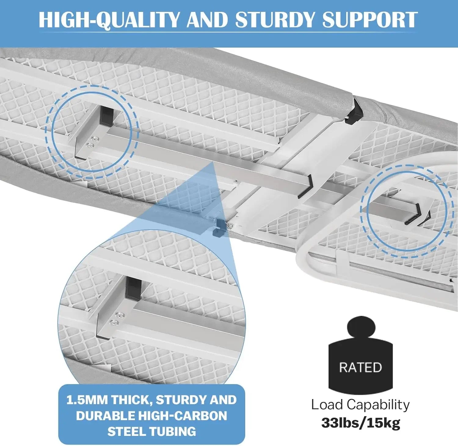 Adjustable Wall Mount Ironing Board, 36x12 Inch Foldable Space-Saving Design with Heat Resistant Cover Peaceful Pleasures Health and Wellness