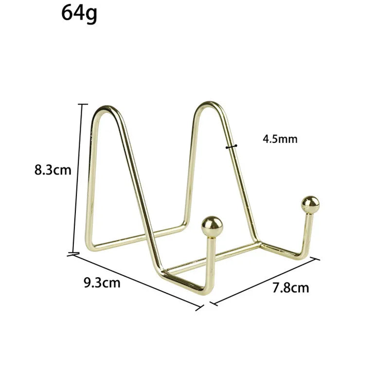 3Pcs Metal Display Easel Stand Holder for Pictures Photos Plates Artwork Tabletop Decorative Dish Frame Home Decor Peaceful Pleasures Health and Wellness