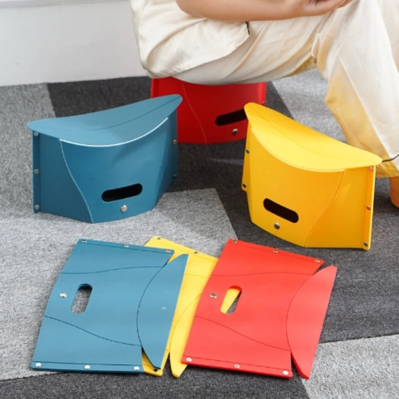 Multi Function Portable Folding Stool Non Slip Plastic Chair Outdoor Camping Fishing Card Folding Shrink Hand Basket Step Stool Peaceful Pleasures Health and Wellness