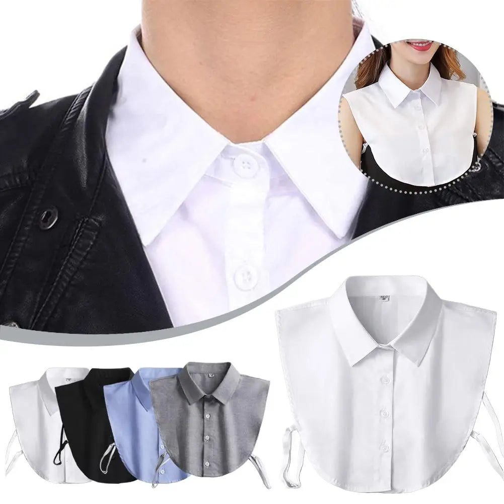 Women's Cotton Pointed Collar Fake Collar Fashionable and Elegant Solid Color Half Shirt Style Versatile Decorative Collar Peaceful Pleasures Health and Wellness