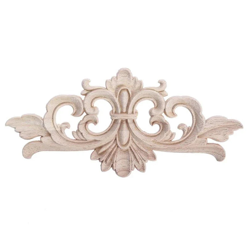 Wood Carved Floral Applique Onlay – Furniture & Door Decor